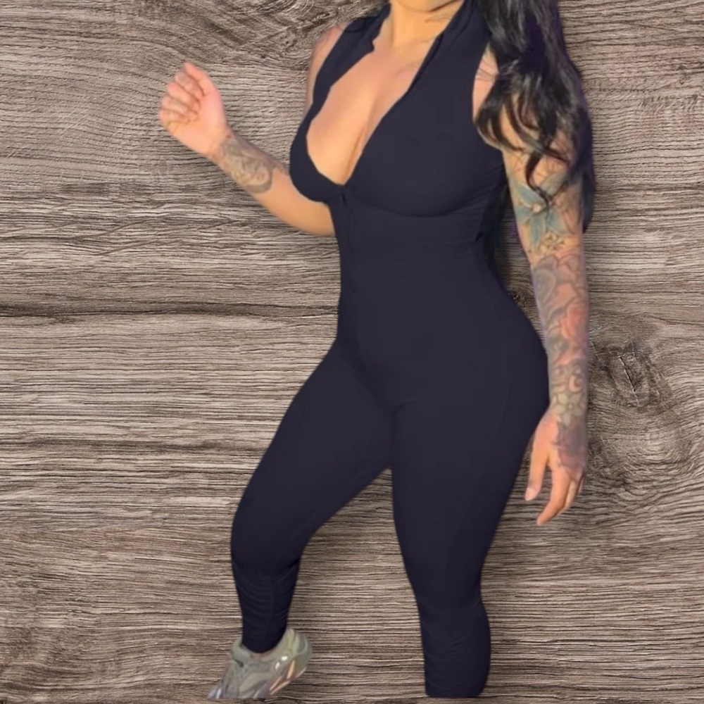 One piece ribbed jumpsuit